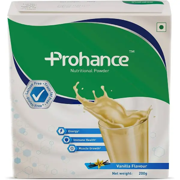 Prohance Complete Nutritional Drink for Energy, Muscle Growth & Immunity | Flavour Powder Vanilla