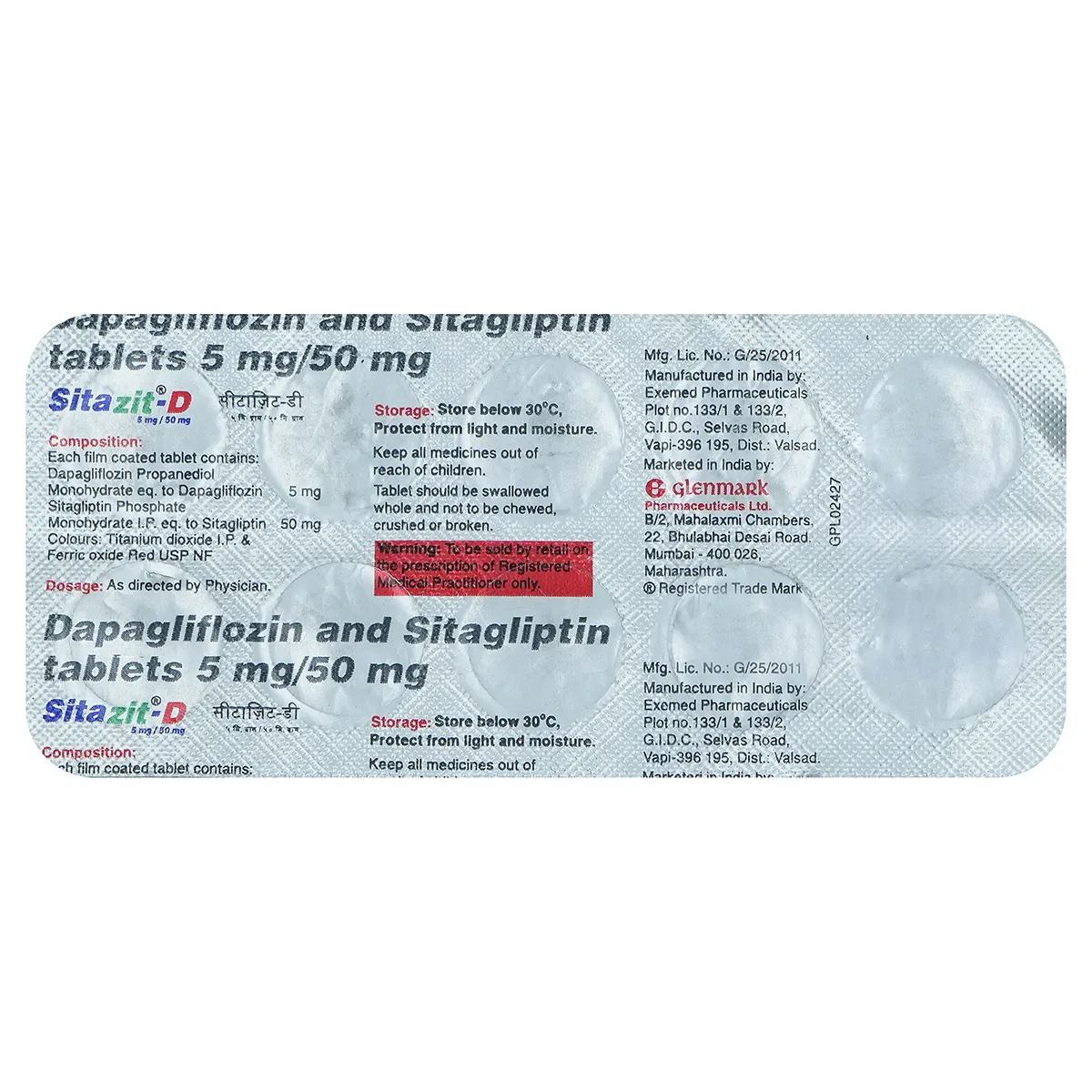 Sitazit-D 5mg/50mg Tablet