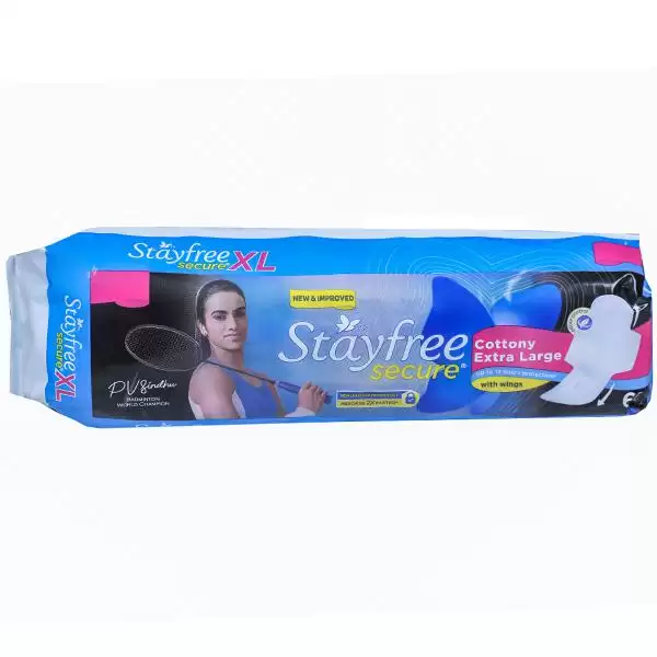 Stayfree Secure Sanitary Pads with Wings | Size XL