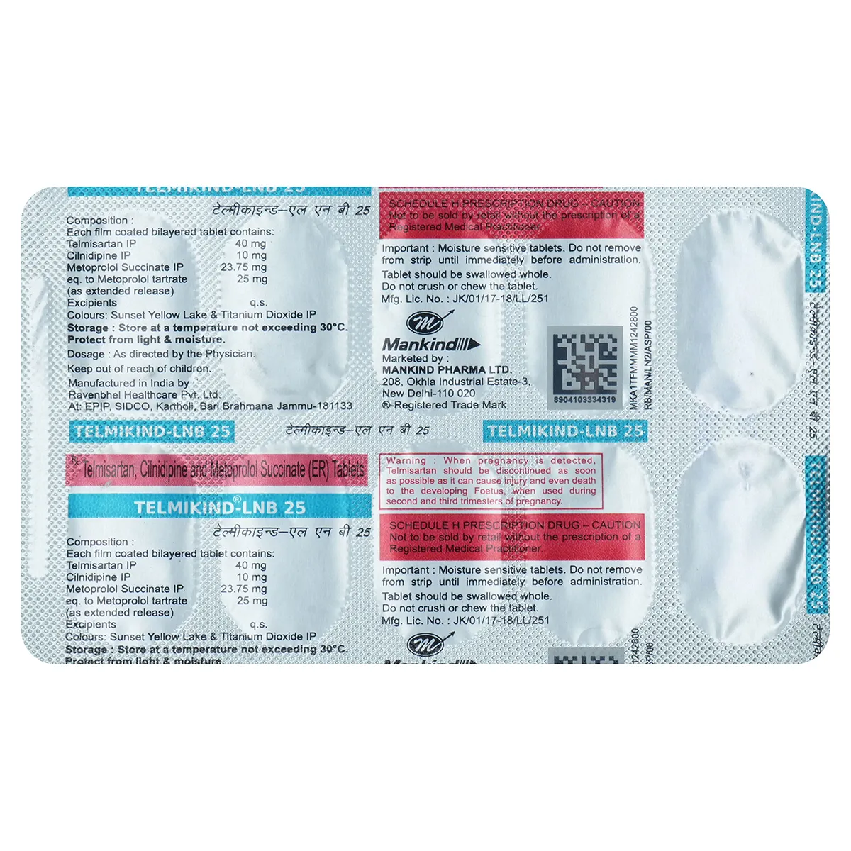 Telmikind LNB 10mg/25mg/40mg Tablet ER