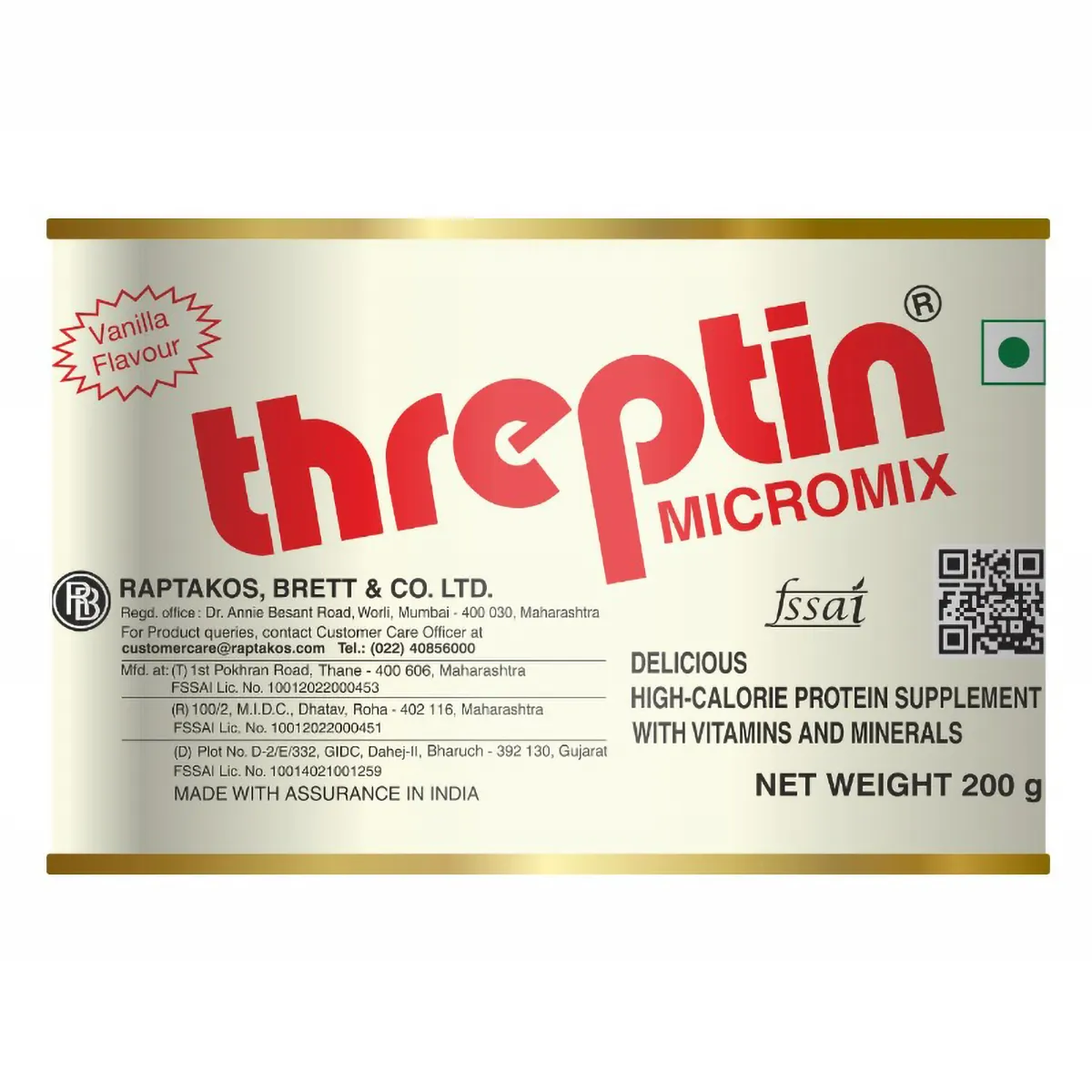 Threptin Micromix High-Calorie Protein with Vitamins & Minerals | Flavour Powder Vanilla