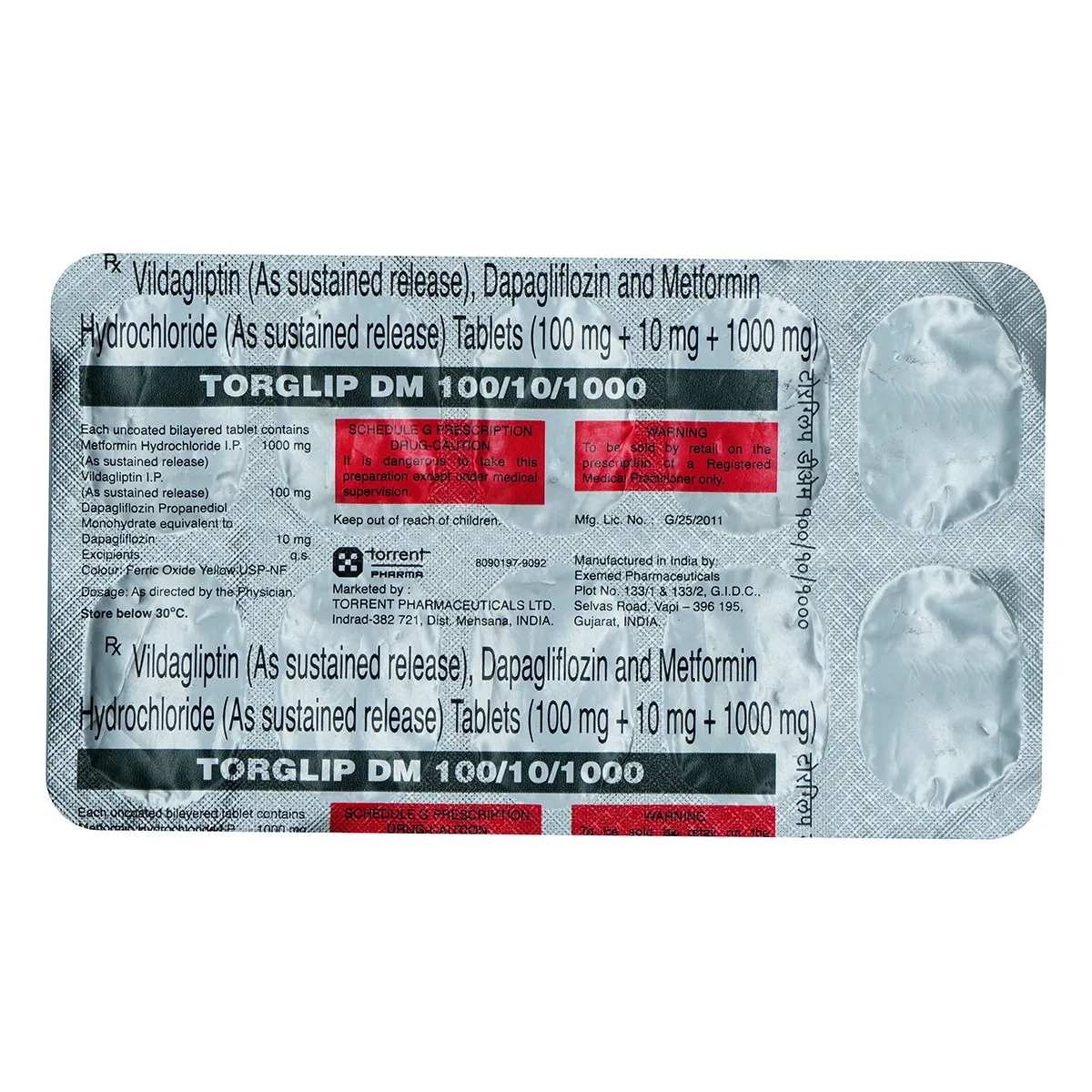 Torglip DM 10mg/1000mg/100mg Tablet