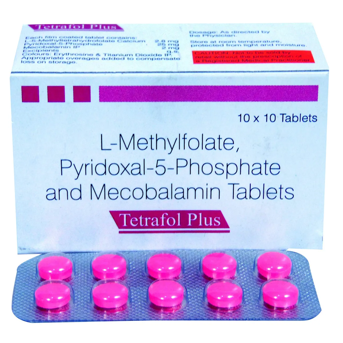 Tetrafol Plus L-Methylfolate, Pyridoxal-5-Phosphate & Mecobalamin Tablet