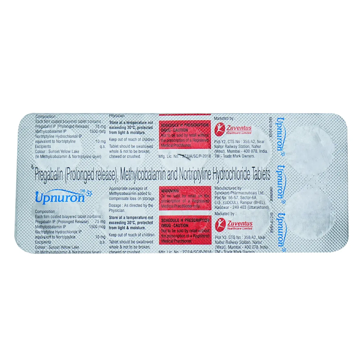 Upnuron 75mg/10mg/1500mcg Tablet PR