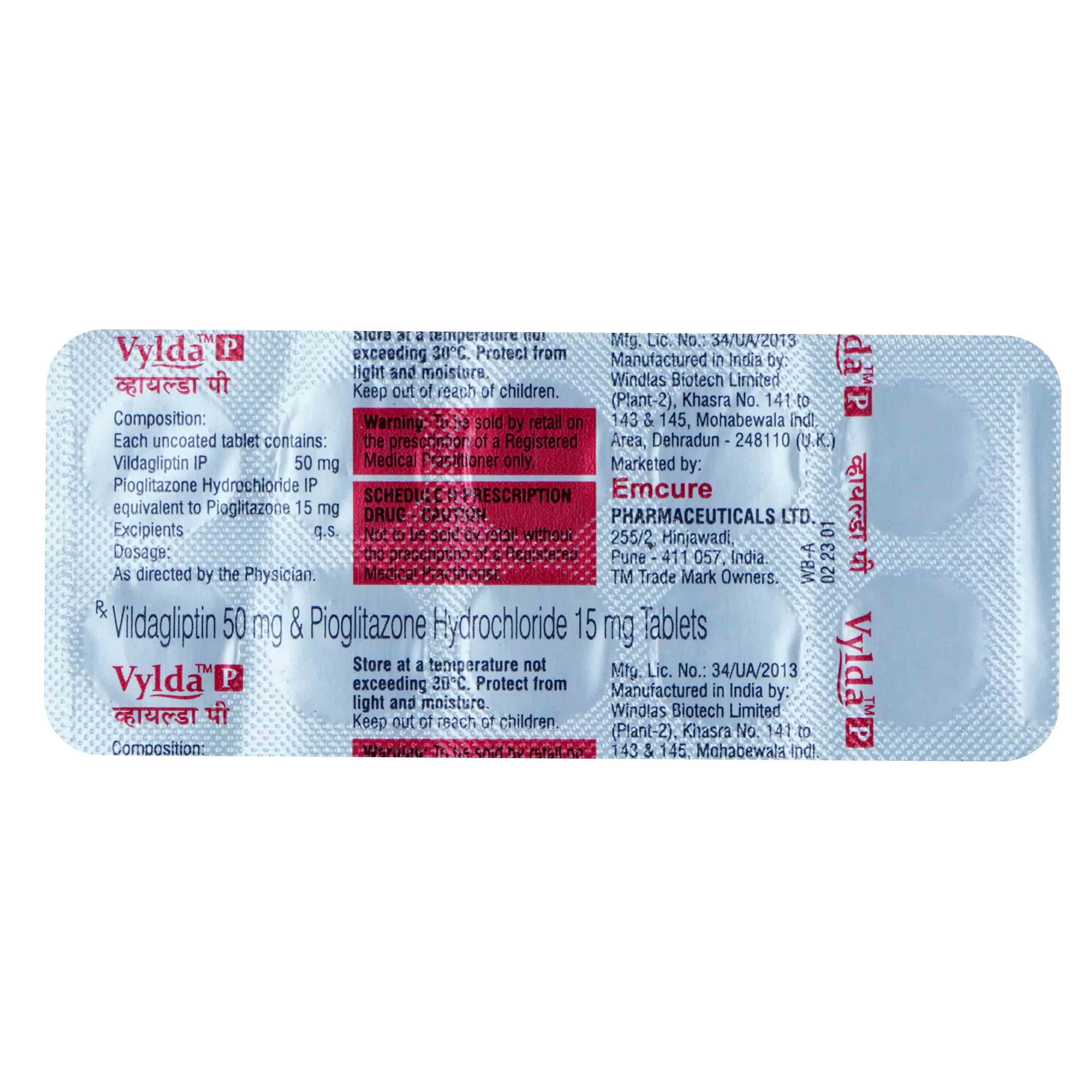 Vylda P 15mg/50mg Tablet