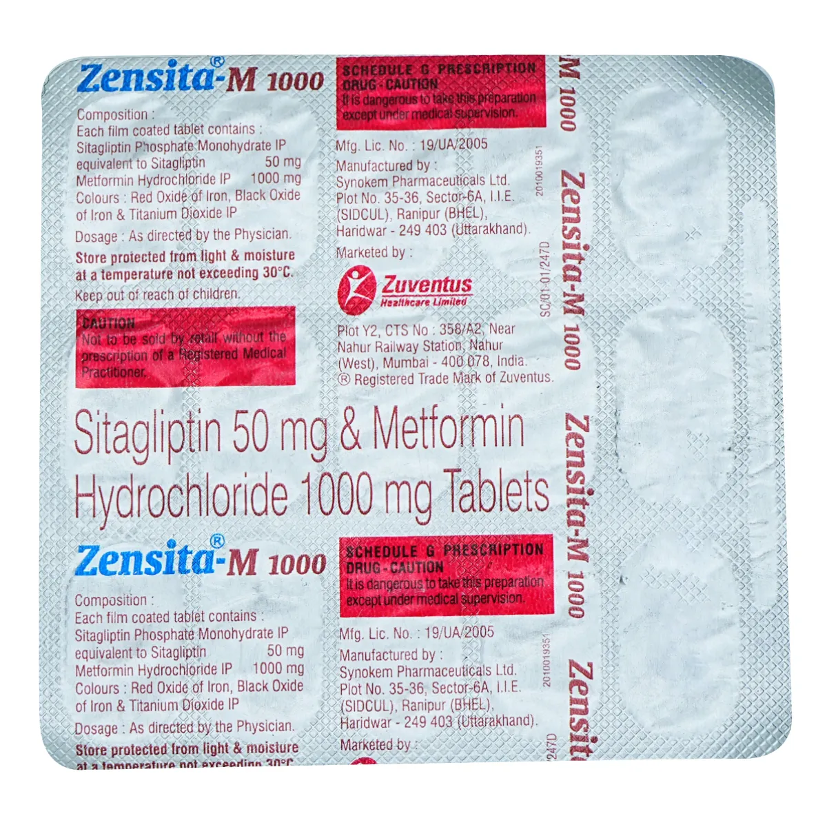 Zensita M 50mg/1000mg Tablet