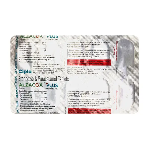 Alzacox Plus 60mg/325mg Tablet