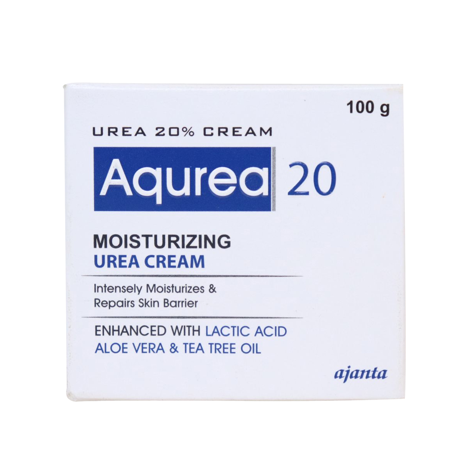 Aqurea 20 Moisturizing Urea Cream with Lactic Acid, Aloe Vera & Tea Tree Oil