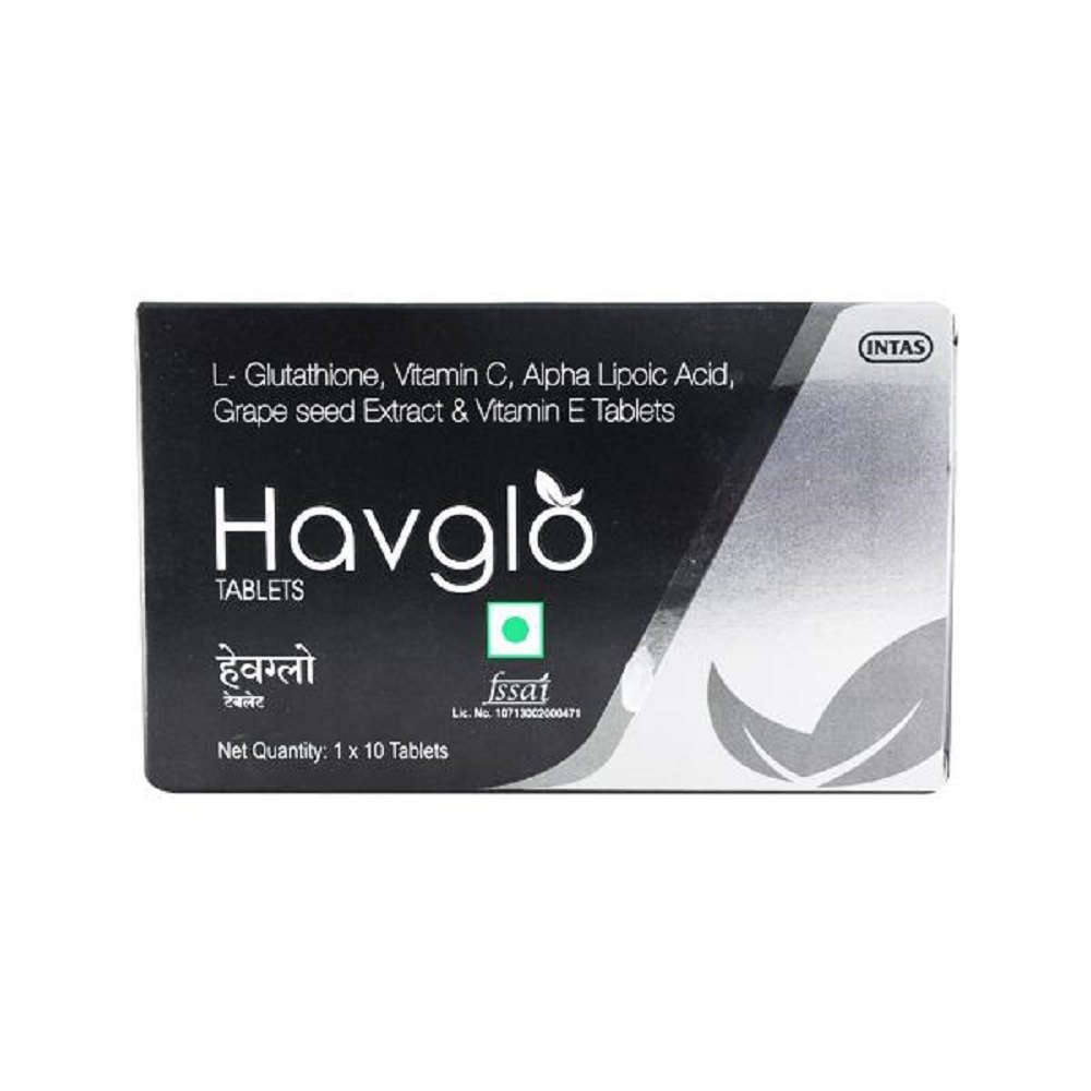 Havglo Tablet with Glutathione, Vitamin C, ALA, Grape Seed Extract & Vitamin E