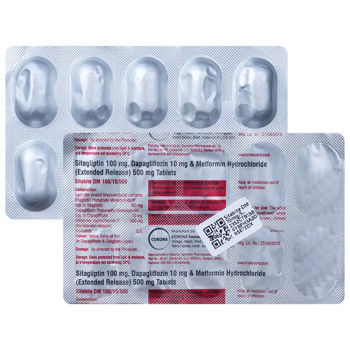 Sitabite DM 10mg/500mg/100mg Tablet ER