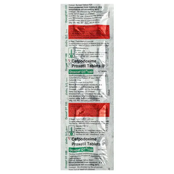 Doxcef 100mg Tablet DT