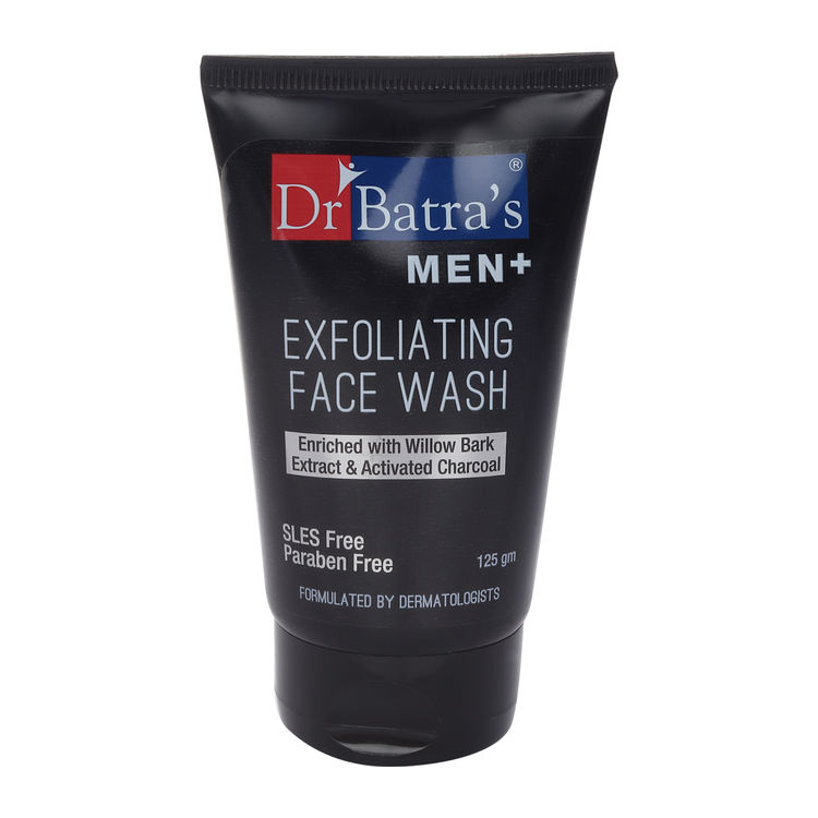 Dr Batra's Men+ Exfoliating Face Wash Enriched with Willow Bark Extract &amp; Activated Charcoal