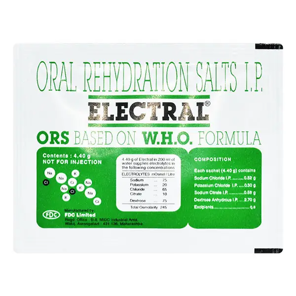 Electral Powder | ORS for Replenishing Body Fluids & Electrolytes | For Stomach Care 4.4gm