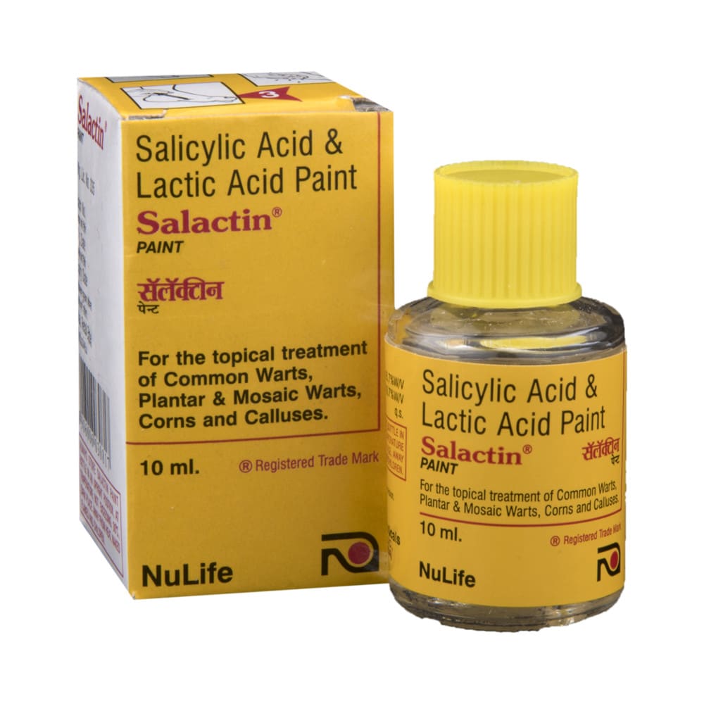 Salactin Salicylic & Lactic Acid Paint | For Common Warts, Corns, Calluses, Planter & Mosaic Warts