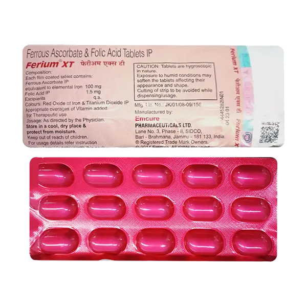 Ferium XT Tablet with Ferrous Ascorbate & Folic Acid 15's