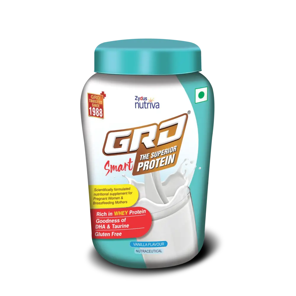 GRD Smart Whey Protein with DHA & Taurine | Gluten Free | Flavour Vanilla Powder