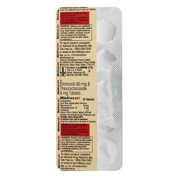 Miofree ET 60mg/8mg Tablet