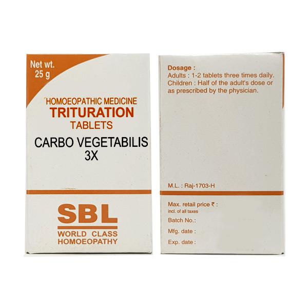 SBL Carbo Vegetabilis Trituration Tablet 3X