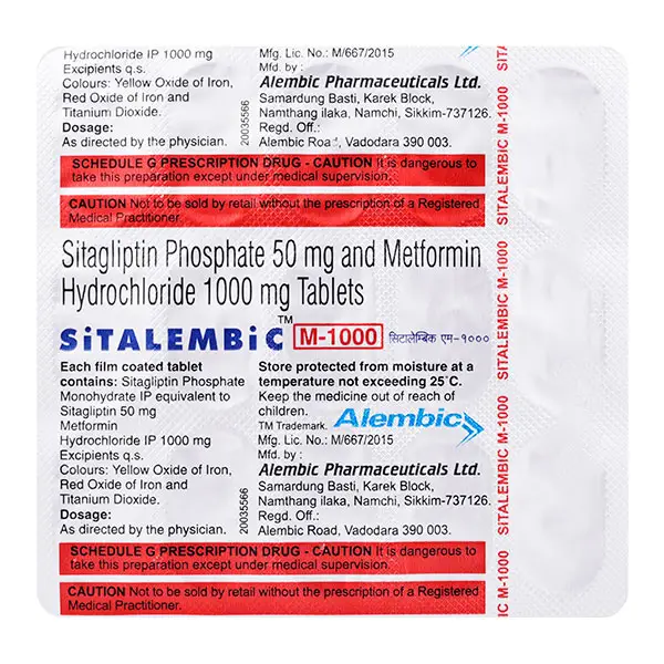 Sitalembic M 50mg/1000mg Tablet