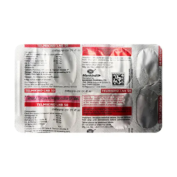 Telmikind LNB 10mg/50mg/40mg Tablet ER