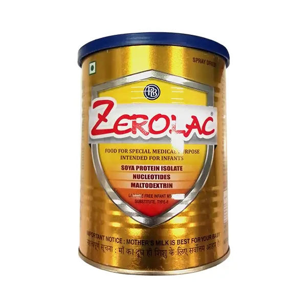 Zerolac Powder with Soy Protein Isolate, Nucleotides & Maltodextrin for Infants | Lactose & Sucrose Free 400g