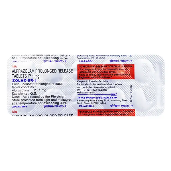 Zolax 1mg Tablet SR